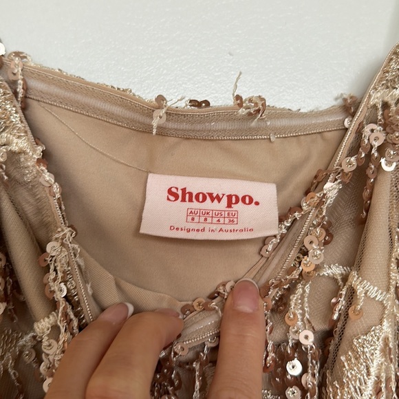 Showpo Sequin Champagne Mini Dress - Picture 4 of 7